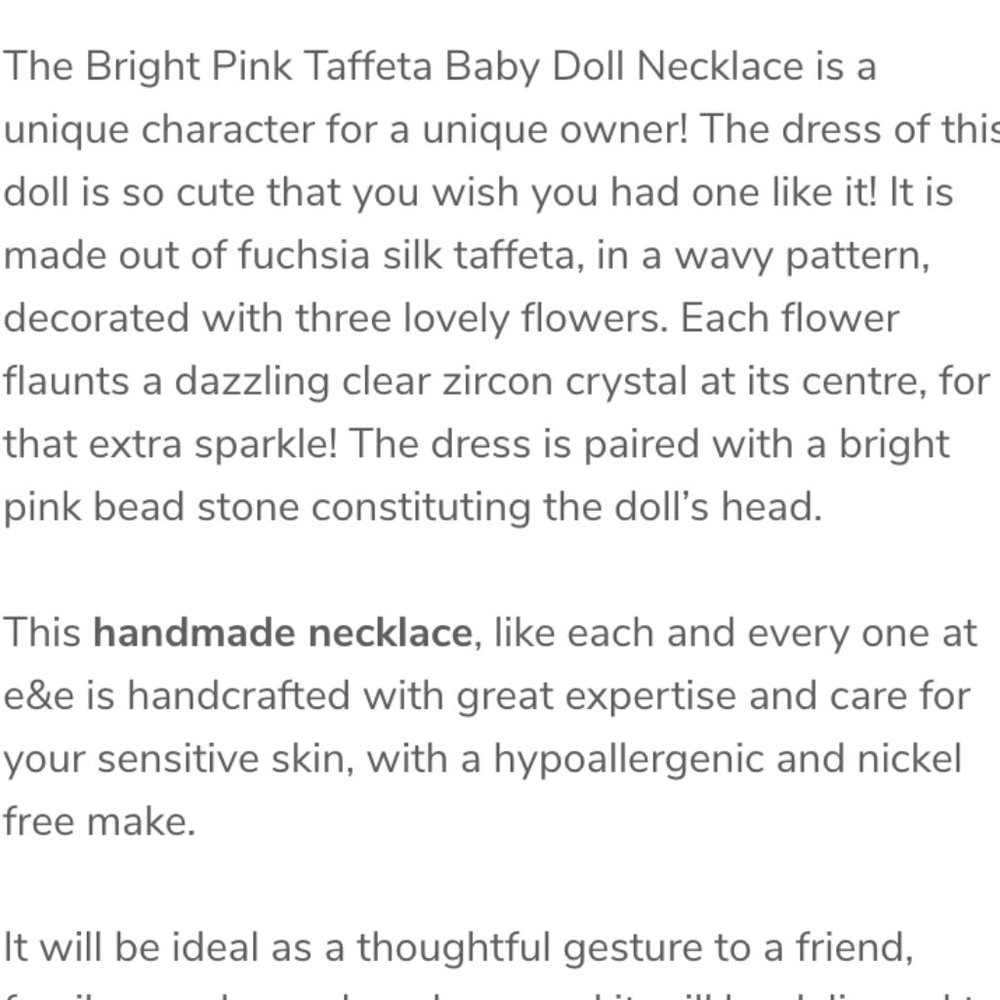 Baby Doll Long Necklace - Picture 2 of 9